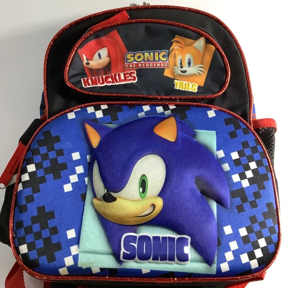 Sonic The Hedgehog 3D Molded Backpack Black & Red‎